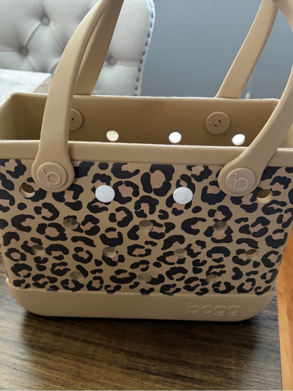 Bogg Leopard Print Tote in Tan